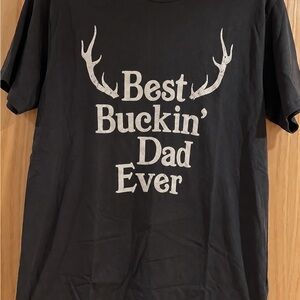 Best Buckin' Dad Ever Black Graphic Tee